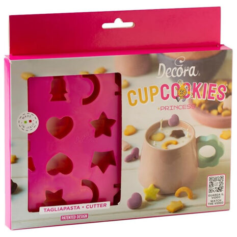 Placca tagliapasta Mini Milk CupCookies Principessa Decora con 22 sagome