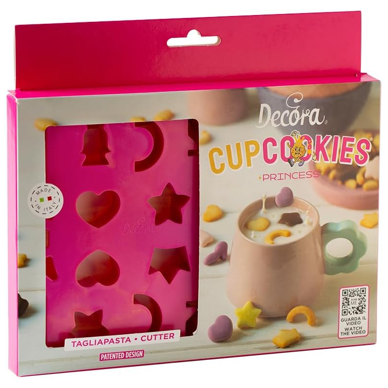 Placca tagliapasta Mini Milk CupCookies Principessa Decora con 22 sagome
