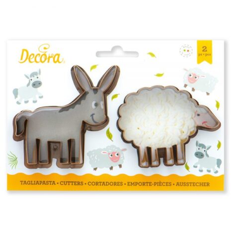 Decora Set 2 Tagliapasta Asino e Pecorella in Plastica