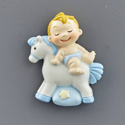 Magnete Bimbo su Cavallino Celeste – Kit da 12 pezzi