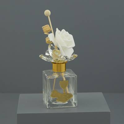 Bomboniera Comunione Profumatore Trasparente 200 ml con Placca Calice Oro - Kit 6 pezzi