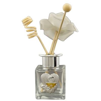 Bomboniera Comunione Profumatore Quadrato 100 ml Trasparente con Placca - Kit 6 pezzi