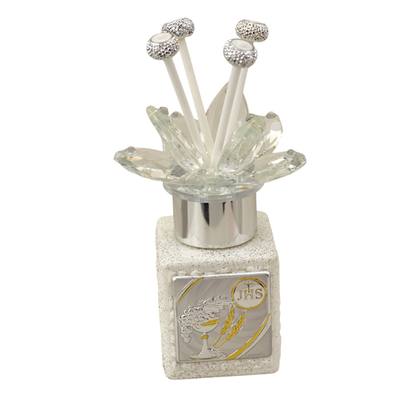 Bomboniera Comunione Profumatore 50 ml Bolle Glitter Tappo Swarovski - Kit 6 pezzi