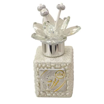 Bomboniera Comunione Profumatore 100 ml Bolle Glitter Tappo Swarovski - Kit 6 pezzi