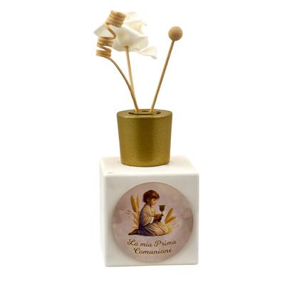 Bomboniera Comunione Oro Bimbo Profumatore Bottiglia 500 ml - Kit 6 pezzi