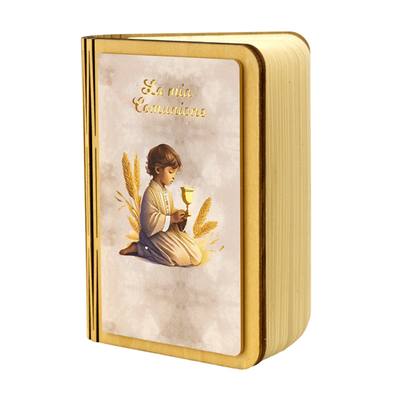 Bomboniera Comunione Oro Bimbo Lampada Libro Piccola - Kit 6 pezzi