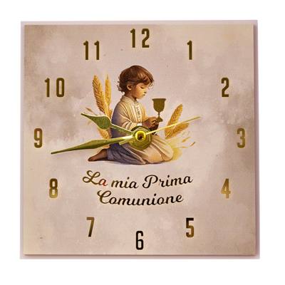 Bomboniera Comunione Oro Bimbo Orologio Quadrato - Kit 6 pezzi