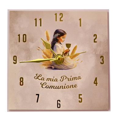 Bomboniera Comunione Oro Bimba Orologio Quadrato - Kit 6 pezzi
