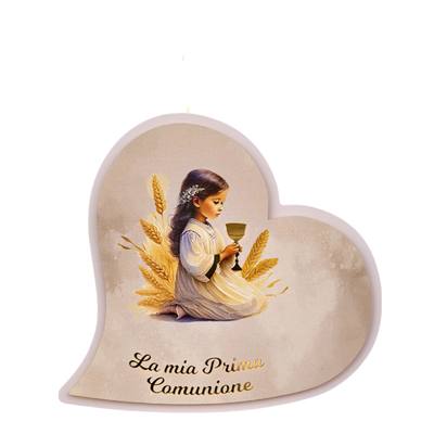 Bomboniera Comunione Oro Bimba Profumatore Cuore Grande - Kit 6 pezzi