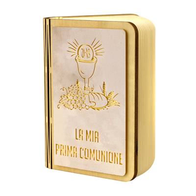 Bomboniera Comunione Oro Calice Lampada Libro Grande - Kit 6 pezzi