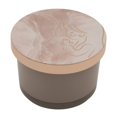 Bomboniera Comunione Candela Indro Tortora Gold/Bimba - Kit 6 pezzi
